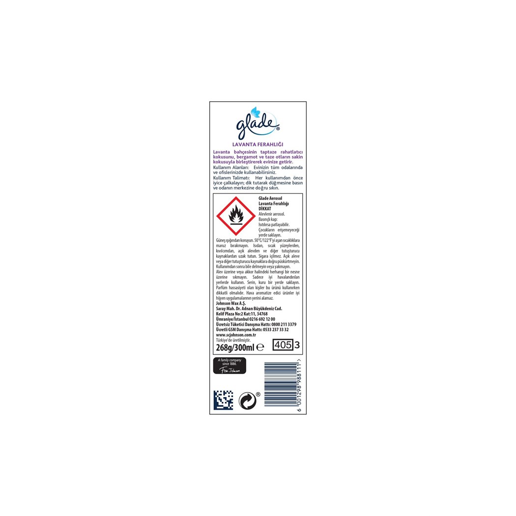 Hava Tazeleyici Aerosol, Oda Kokusu, Lavanta Ferahlığı, 300ml
