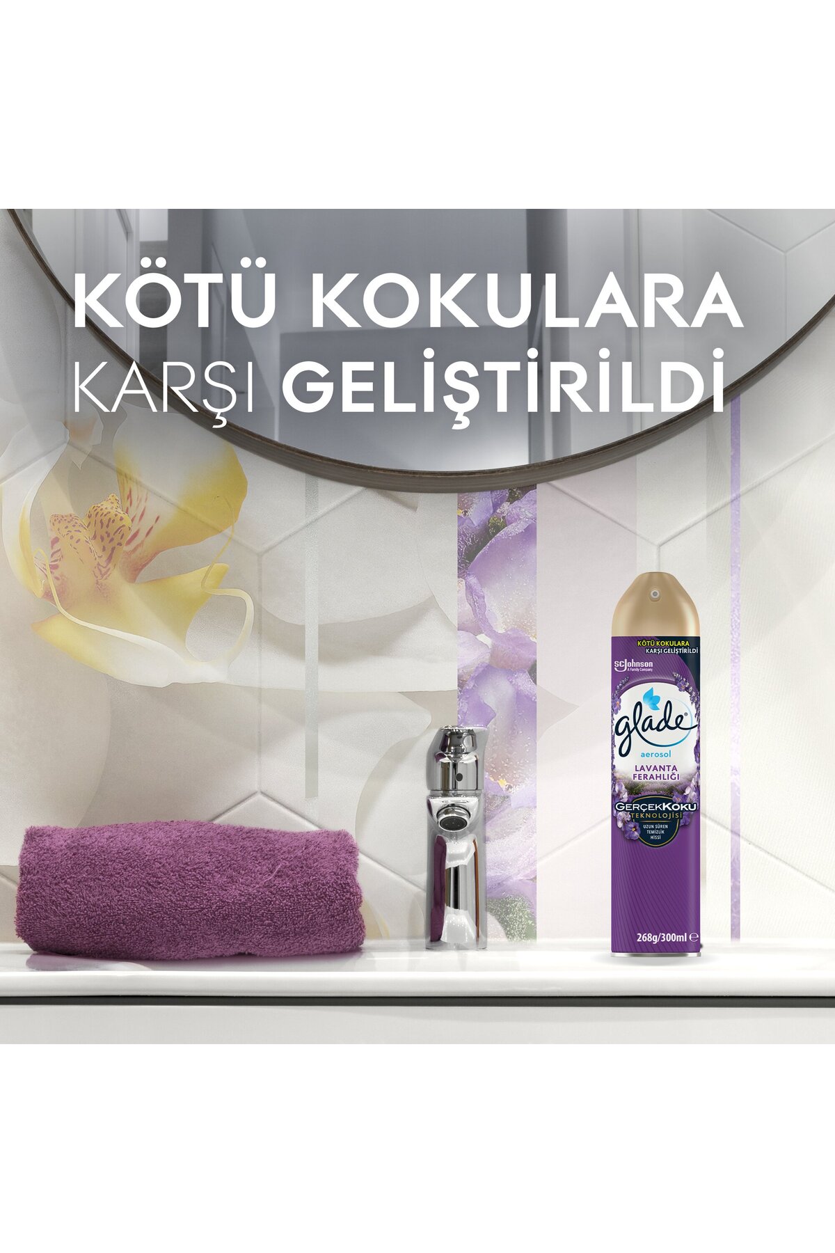 Hava Tazeleyici Aerosol, Oda Kokusu, Lavanta Ferahlığı, 300ml