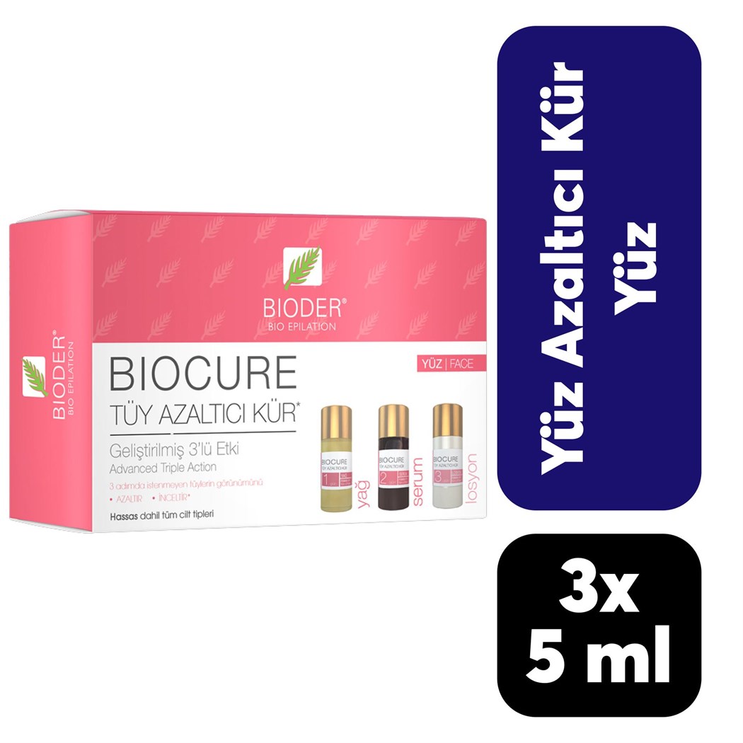 Bioder Biocure 3x10 ml Tüy Azaltıcı Kür Yüz