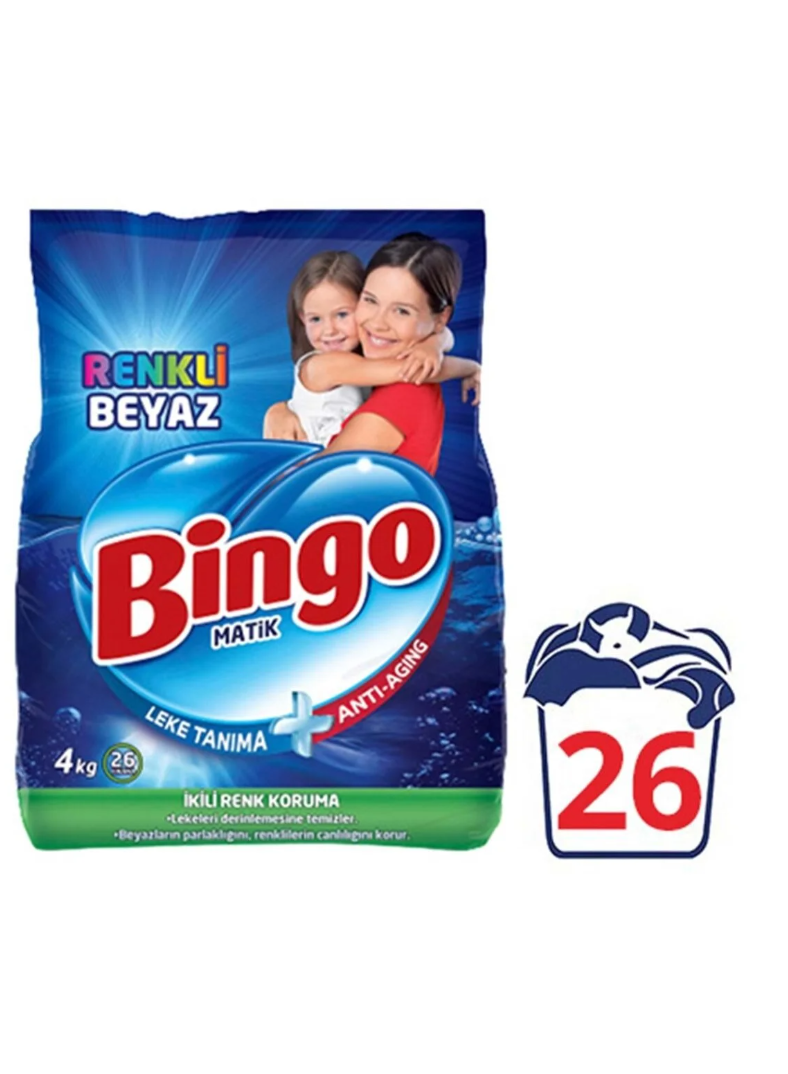 BİNGO MATİK 4 KG BEYAZLAR VE RENKLİLER 
