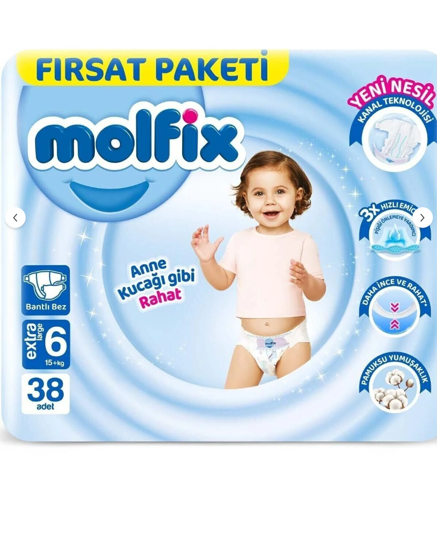 Molfix 3D 6 Beden Extra Large Bebek Bezi 38'li