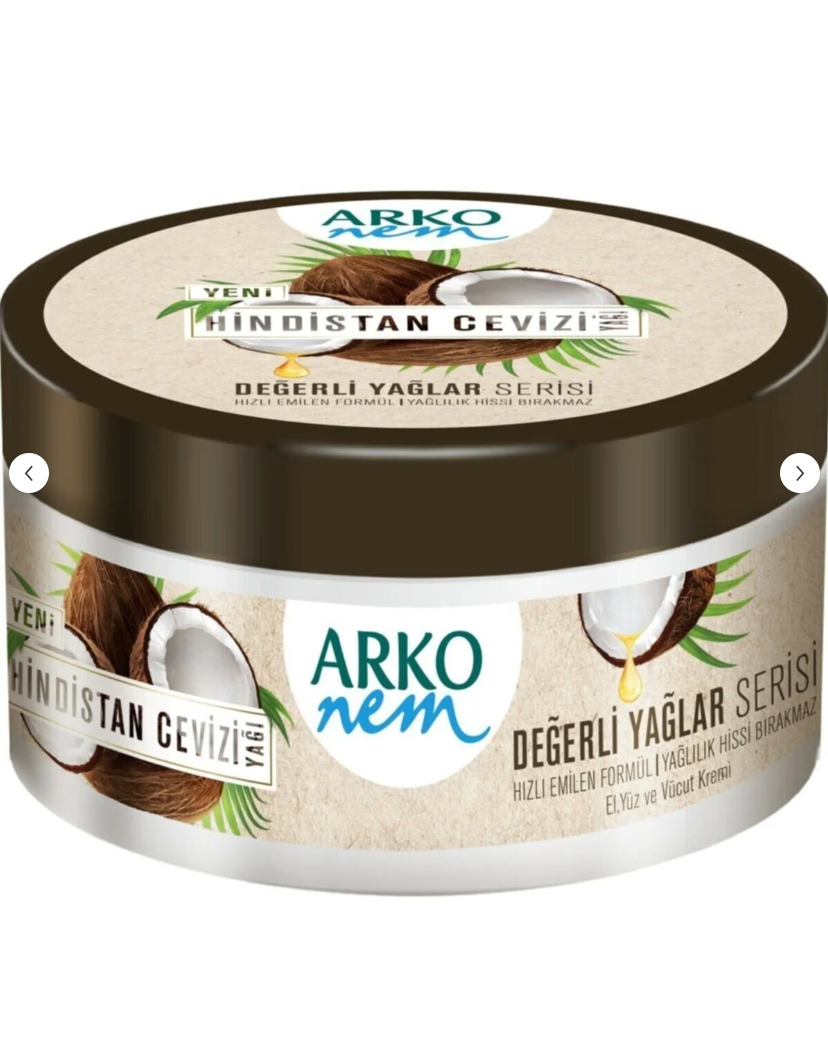 Arko Nem Değerli Yağlar Kremi Hindistan Cevizi 250 ml