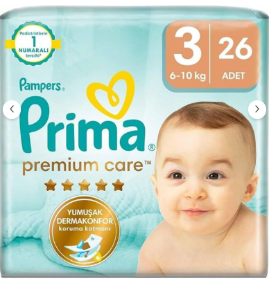 Prima Premium Care 3 Numara 6-10 Kg 26 Adet