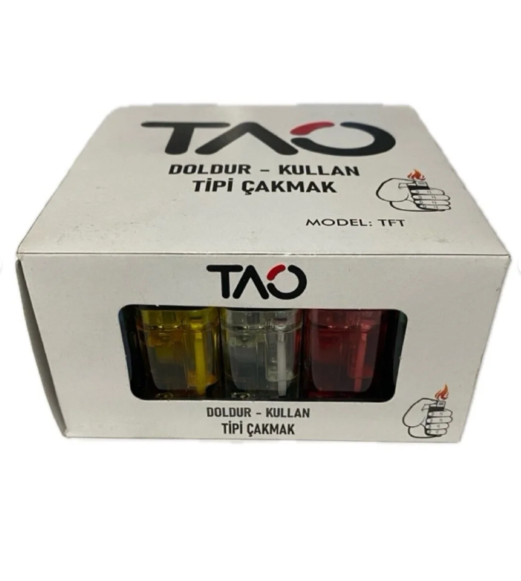 Tao Doldurulabilir Şeffaf Çakmak 50 Adet