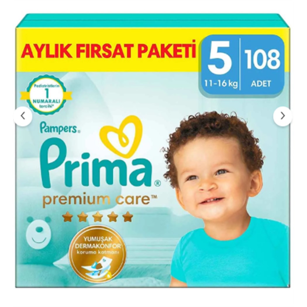 Prima Pampers Aylık Bez No:5 11-16 Kg 108 Adet