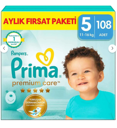 Prima Pampers Aylık Bez No:5 11-16 Kg 108 Adet
