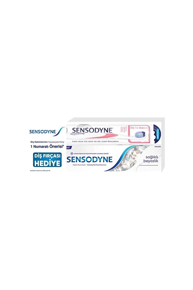 Sensodyne Sağlıklı Beyazlık Diş Macunu 75 ml + Diş Eti Bakımı Diş Fırçası