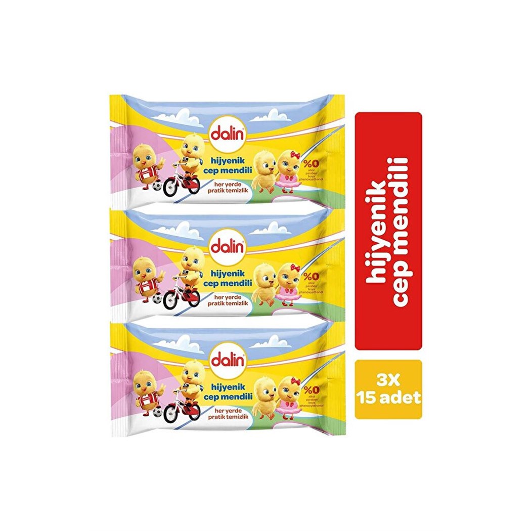 Dalin Islak Cep Mendil 15 Adet x 3 - Hijyenik
