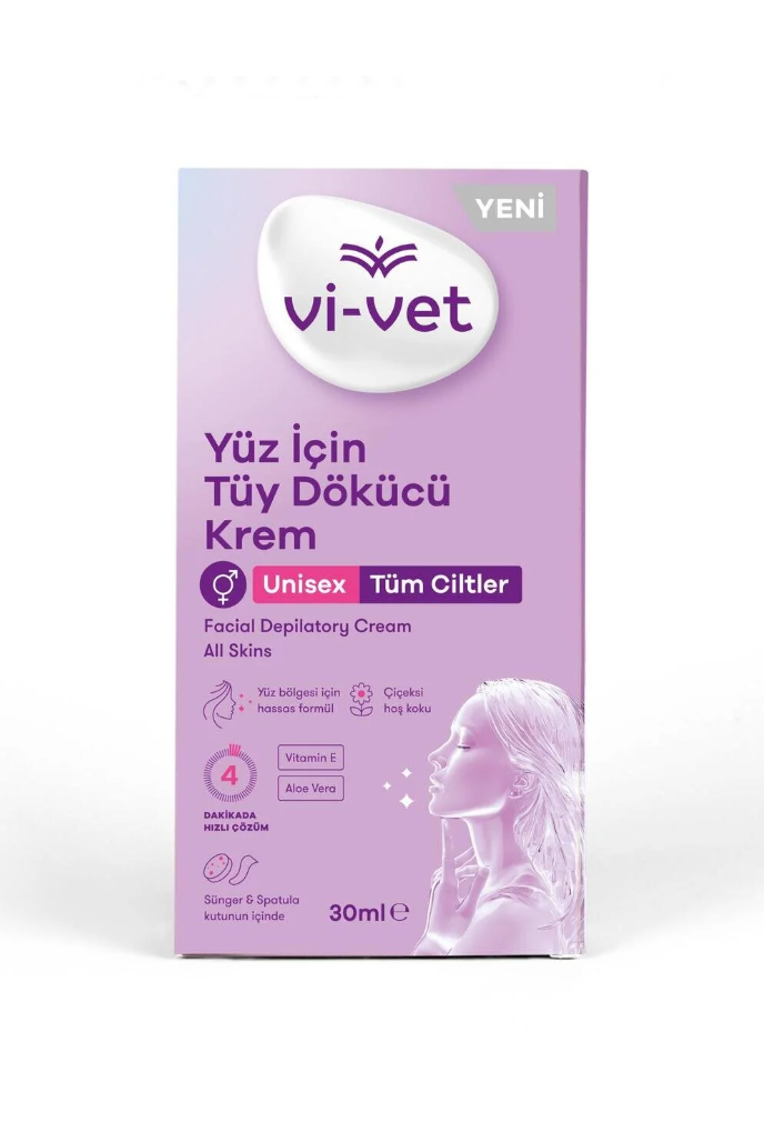 Vi vet Yüz İçin Tüy Dökücü Krem Unisex 30 ml