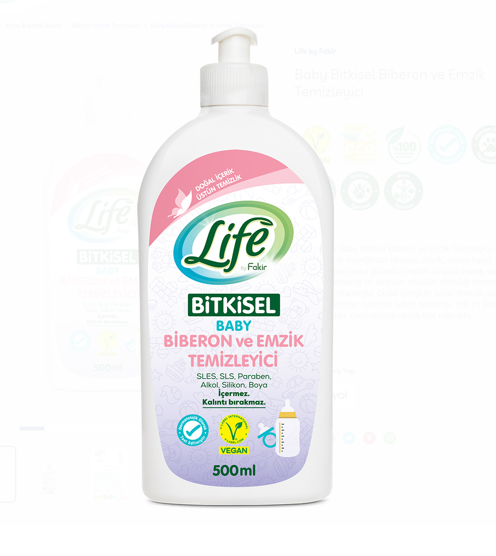 Life By Fakir Bitkisel Biberon ve Emzik Temizleyici 500 Ml