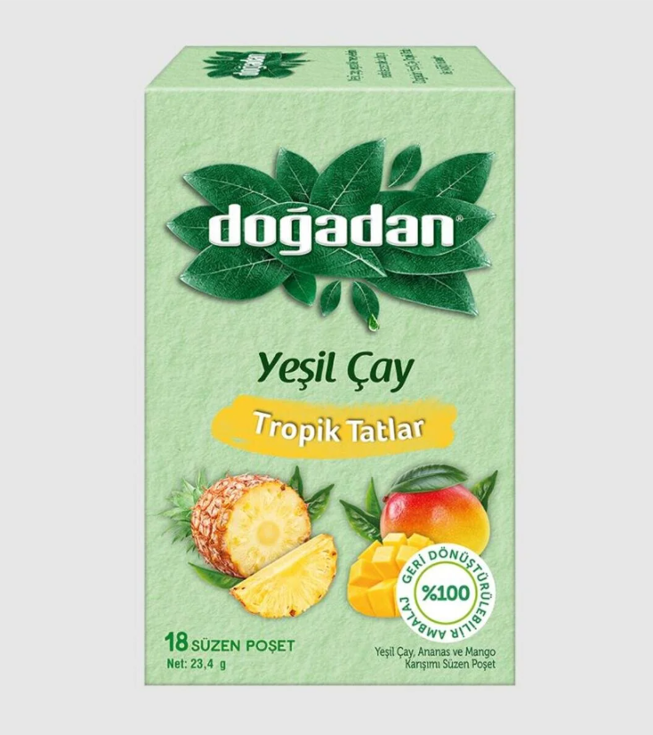 Doğadan Tropik Tatlar Poşet Yeşil Çay 18'li
