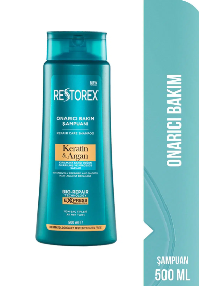 Restorex Keratin & Argan Onarıcı Saç Bakım Şampuanı 500ml
