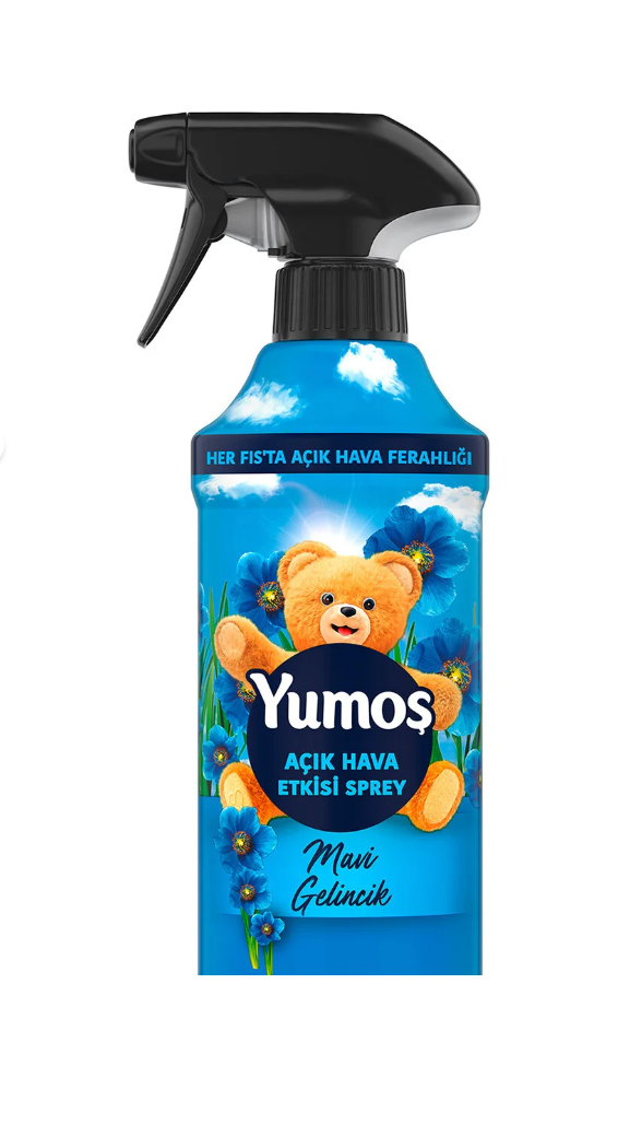 Yumoş Açık Hava Etkisi Sprey Yıkanması Zor Eşyalar İçin Giysi Spreyi Mavi Gelincik 430 Ml