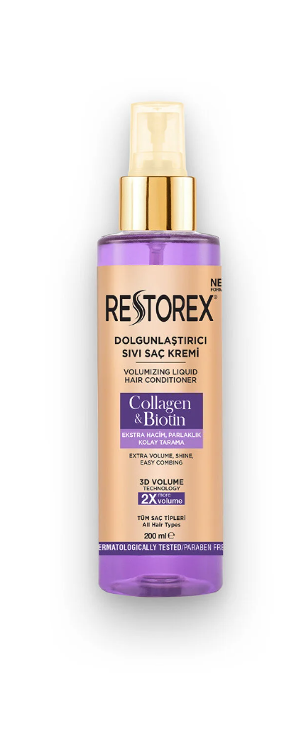 Restorex Dolgunlaştırıcı Sıvı Saç Kremi Kolajen & Biotin 200 Ml