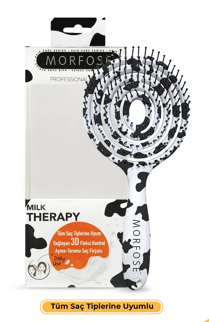 Morfose Milk Therapy Üç Boyutlu Oval Saç Fırçası - Kolay Tarama, Tüm Saç Tipleri