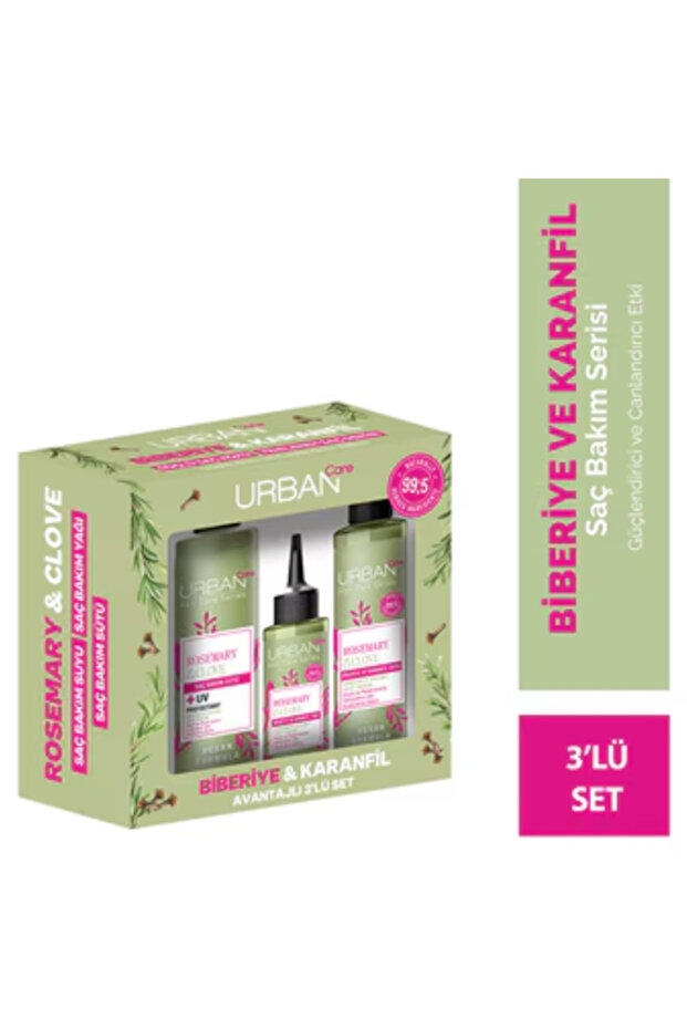 Urban Care Rosemary Clove Biberiye&Karanfil Canlandırıcı ve Güçlendirici Şampuan&Yağ&Su Set