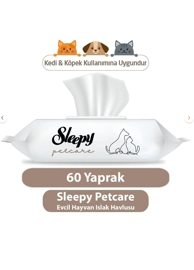 Sleepy Petcare Evcil Hayvan Islak Havlusu 60 Yaprak