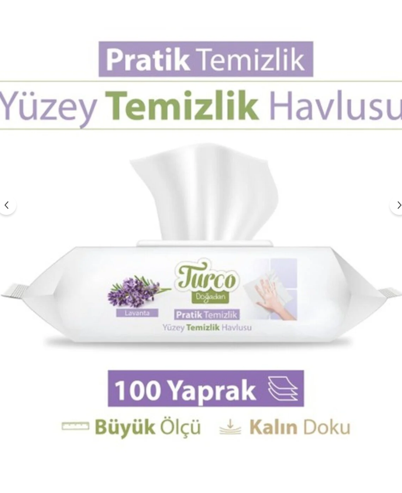 Baby Turco Yüzey Temizlik Havlusu Doğadan 100lü Lavanta