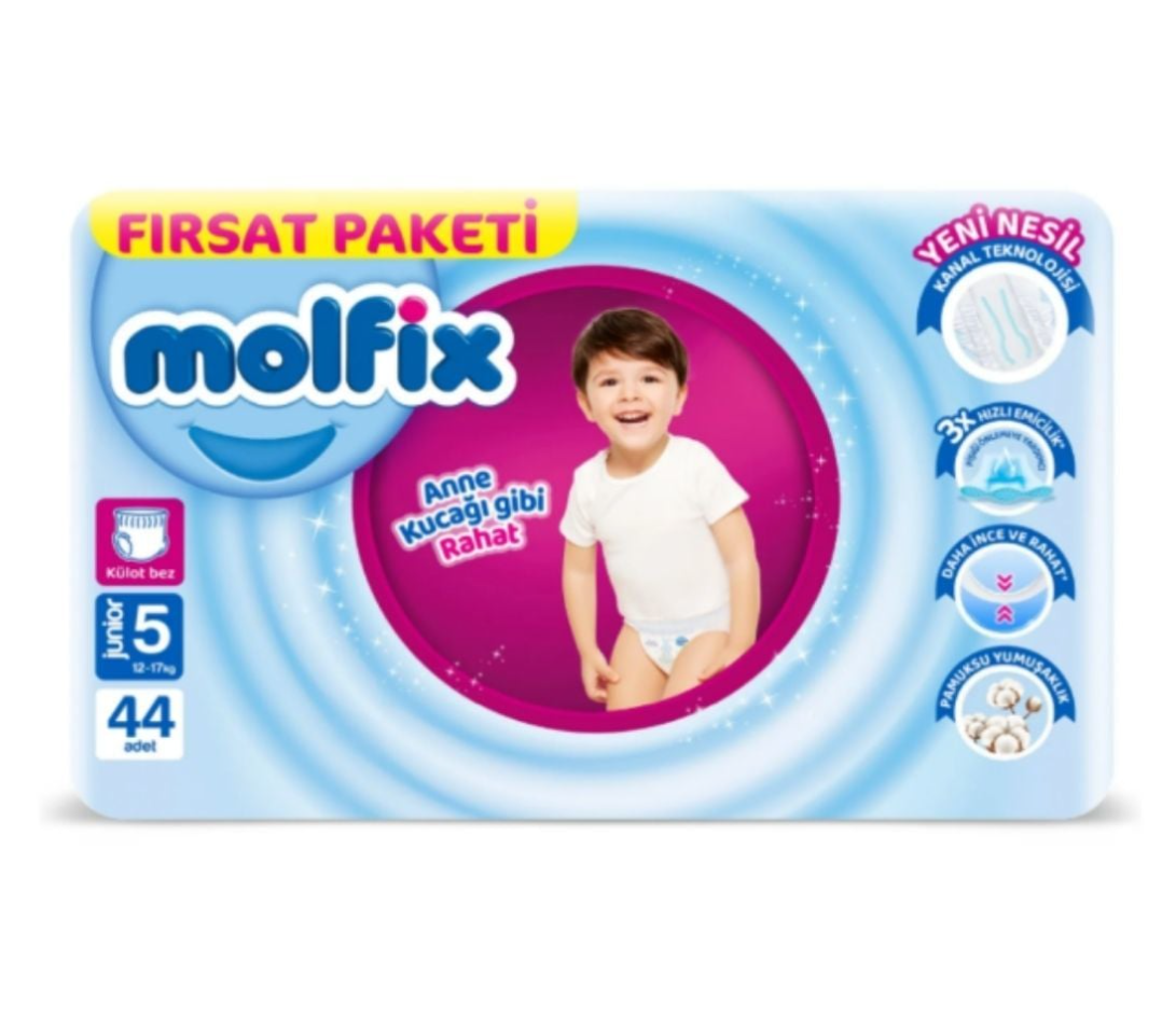 Molfix Külot Bebek Bezi Beden:5 (12-17KG) Junior 44 Adet