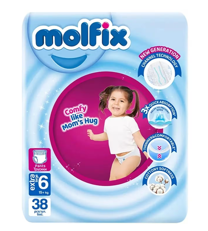 Molfix 3D 6 Beden Extra Large Bebek Bezi 38'li