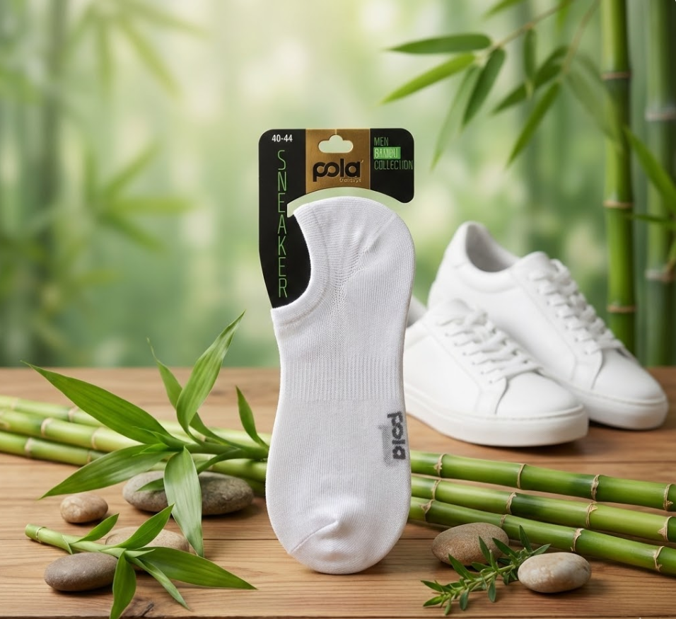 Pola Erkek Sneaker Bambu Çorap Siyah 40-44