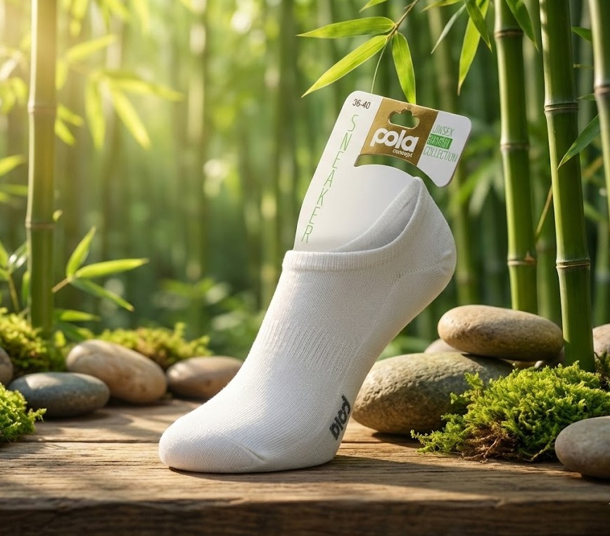Pola Kadın Sneaker Bambu Beyaz Çorap 36-40