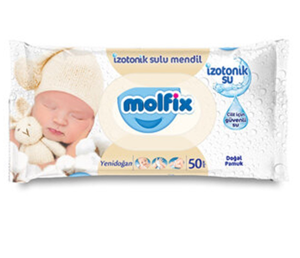 Molfix İzotonik Sulu Islak Mendil Ferah Temizlik 50 Yaprak