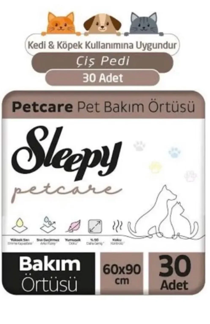 Sleepy Kedi Ve Köpek Kullanımına Uygun Çiş Pedi Yatak Koruyucu 60x90cm