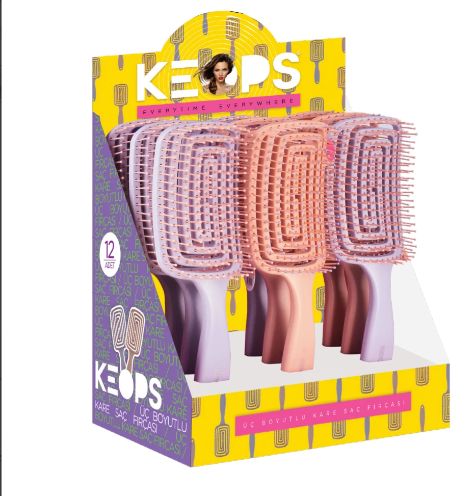 Keops Saç Fırçası 3D Kare Büyük