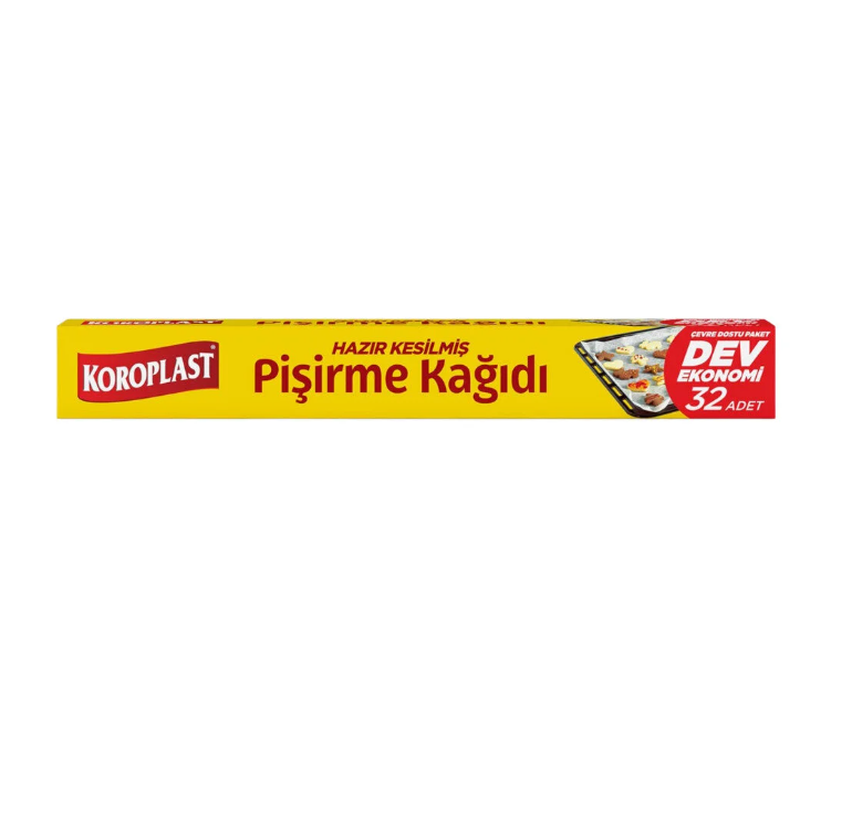 Koroplast Hazır Kesilmiş Pişirme Kağıdı Dev Ekonomi 32 Adet