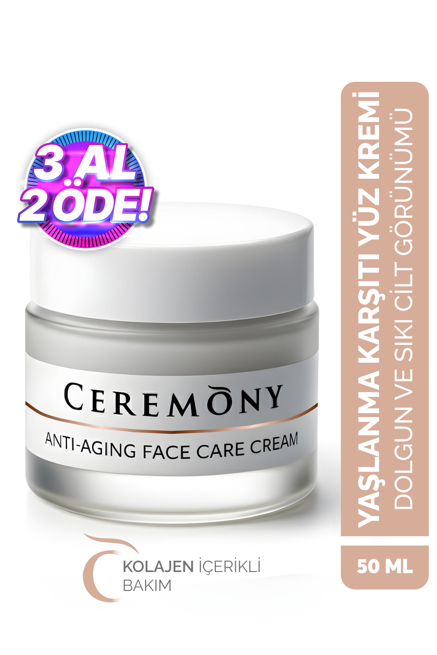 Anti Aging Krem 50 ml | Kırışıklık Karşıtı Sıkılaştırıcı Dolgunlaştırıcı