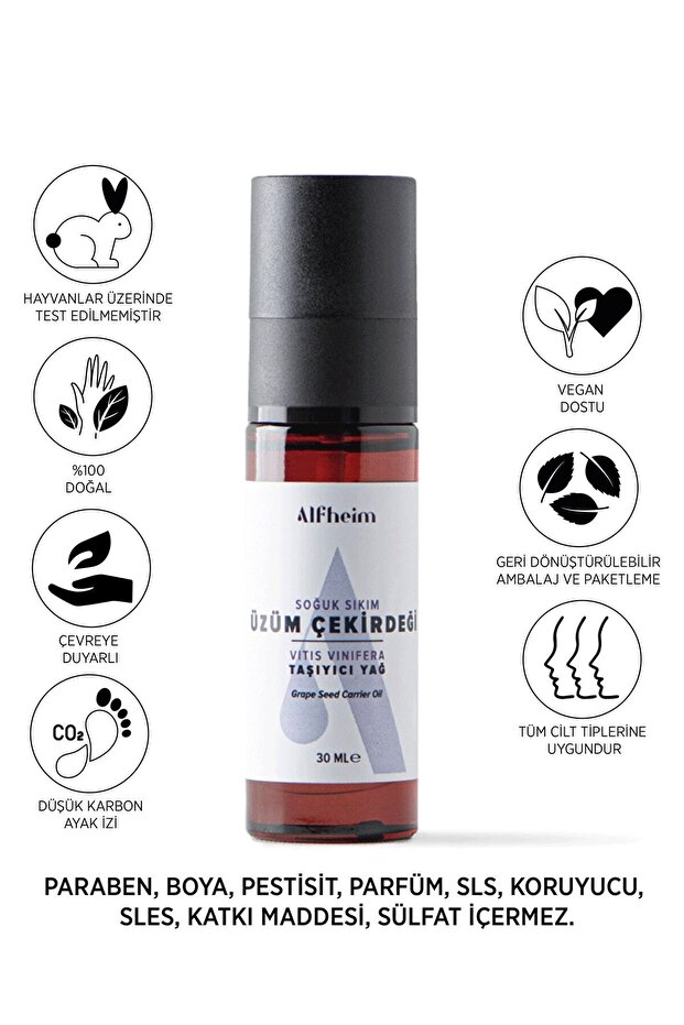Alfheim Üzüm Çekirdeği Taşıyıcı Yağ 30 Ml