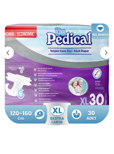 Dr. Pedical Eco Belbantlı Hasta Bezi Extra Büyük XL 30 Adet