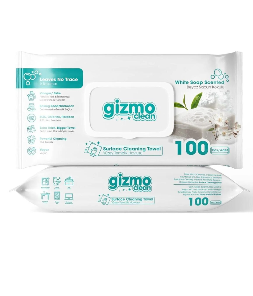 Gizmo Clean Yüzey Temizlik Havlusu Beyaz Sabun Kokulu 100 lü