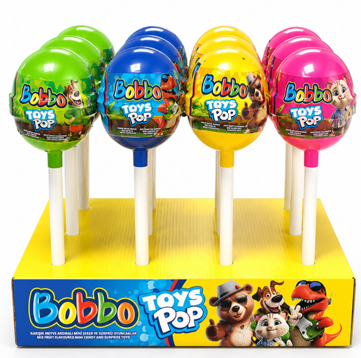 Bobbo Toys Pop Karışık Meyve Aromalı 12'li