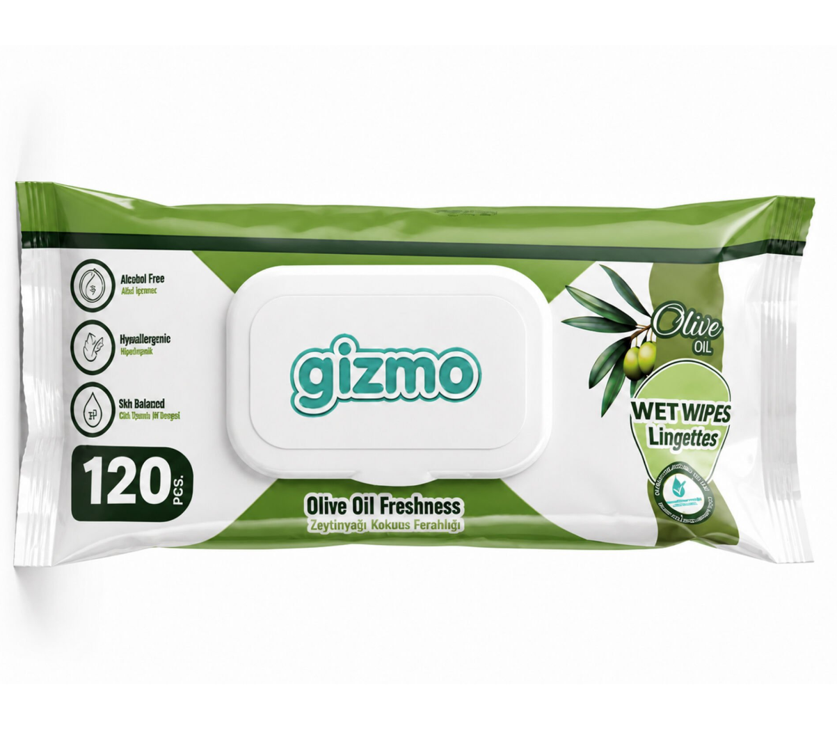 GİZMO ISLAK MENDİL ZEYTİNYAĞLI 120 Lİ *24