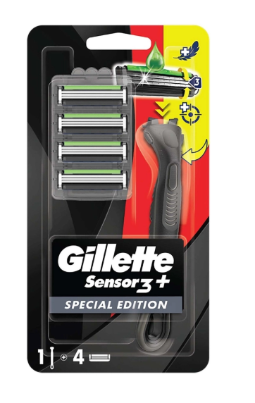 Gillette Sensor3+ Special Edition Başlıklı Tıraş Makinesi + 4 Adet
