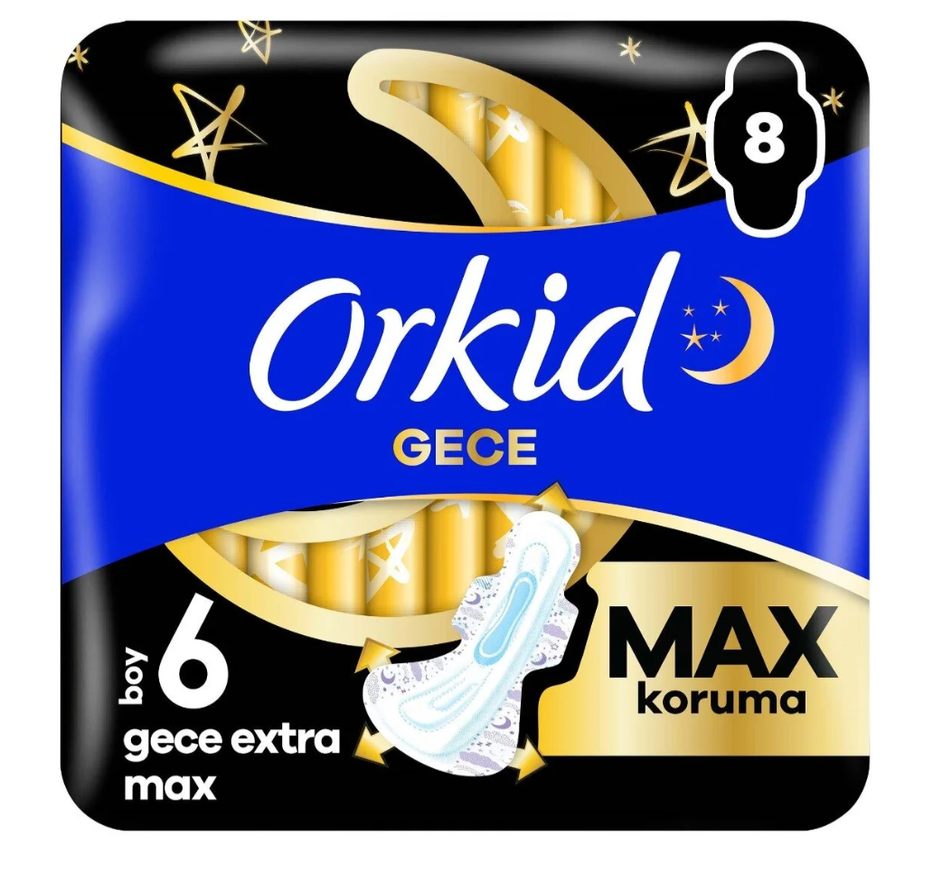 Orkid Ultra Ekstra Dörtlü Paket Gece Ekstra Max 8'li