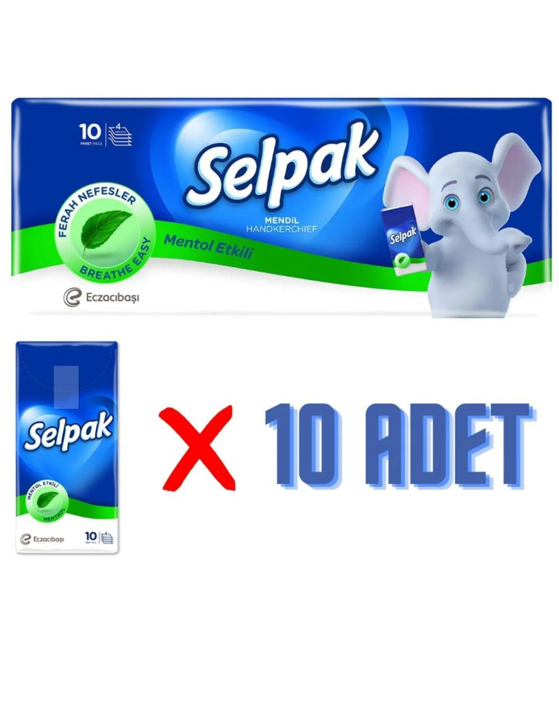 Selpak Mendil 10 Lu Paket - Mentollü