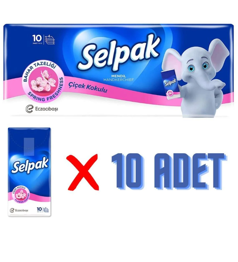 Selpak Mendil 10 Lu Paket - Çiçek Kokulu