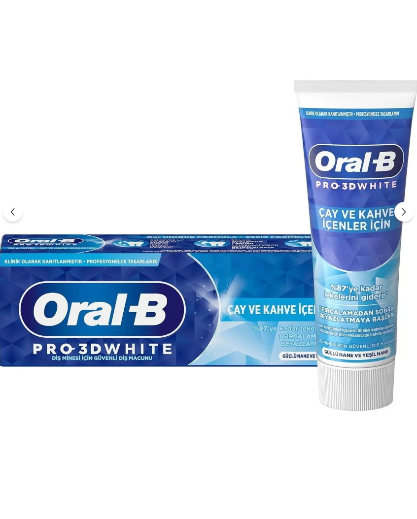 Oral-B 3D WHITE Çay ve Kahve İçenler İçin Diş Macunu 75 ml