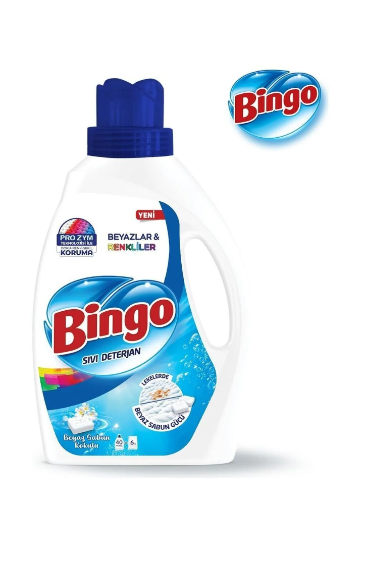 Bingo Çamaşır Deterjanı Beyaz Ve Renkliler Beyaz Sabun Kokulu 2600 ml