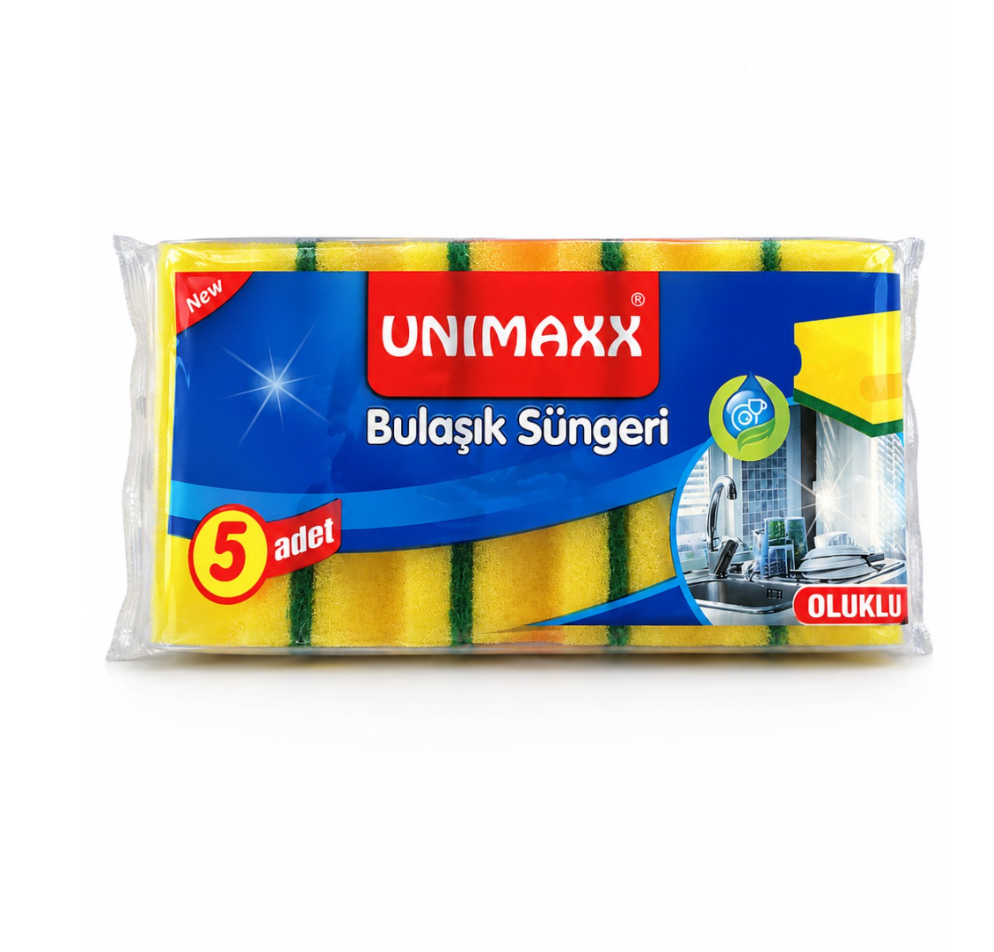 Unimaxx Oluklu Bulaşık Süngeri 5'Li