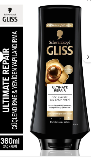 Gliss Ultimate Repair Keratin Derinlemesine Güçlendirici Saç Bakım Kremi 360ml