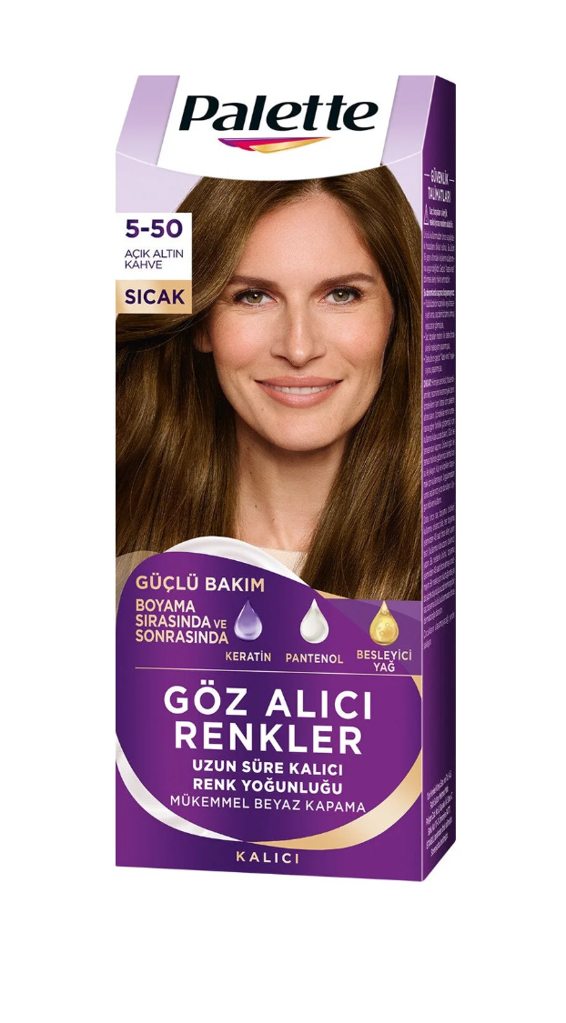 Palette Göz Alıcı Renkler Saç Boyası 5-50 Açık Altın Kahve
