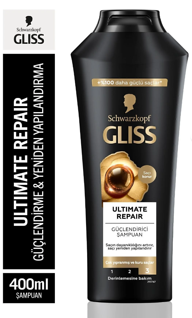 Gliss Ultimate Repair Keratin içeren Derinlemesine Güçlendirici Şampuan 400 ml