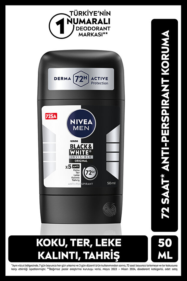 Nivea Deo Stick Erkek 50 ML Black&Whıte Invısıble
