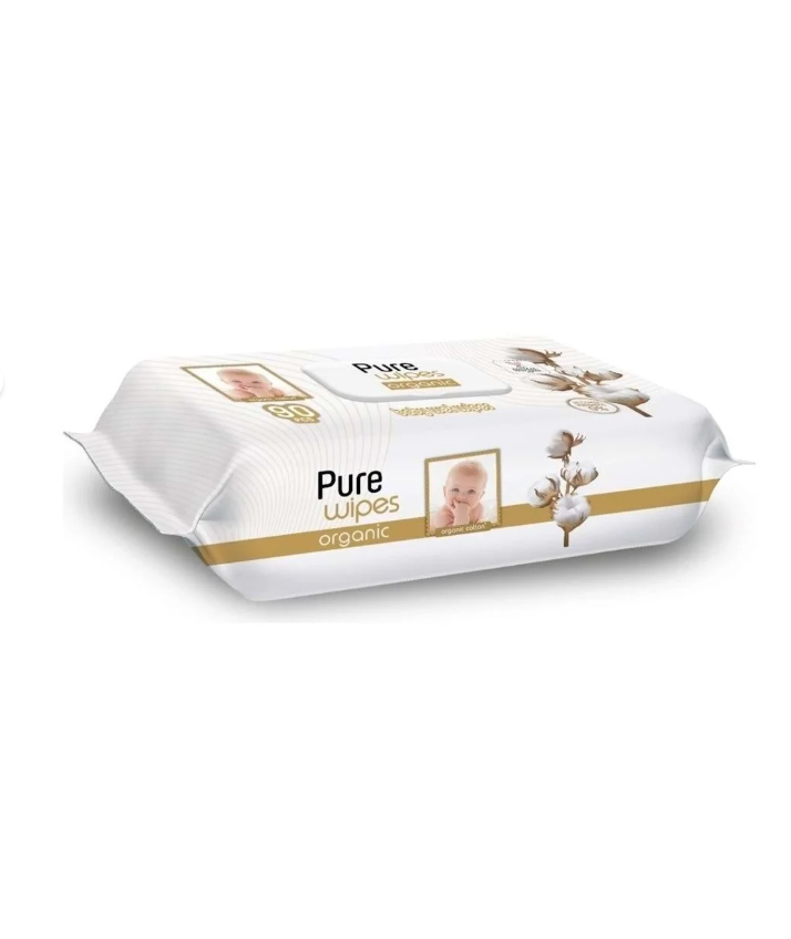 Pure Baby Islak Havlu Mendil 90 Yaprak Yenidoğan Organic Pamuklu