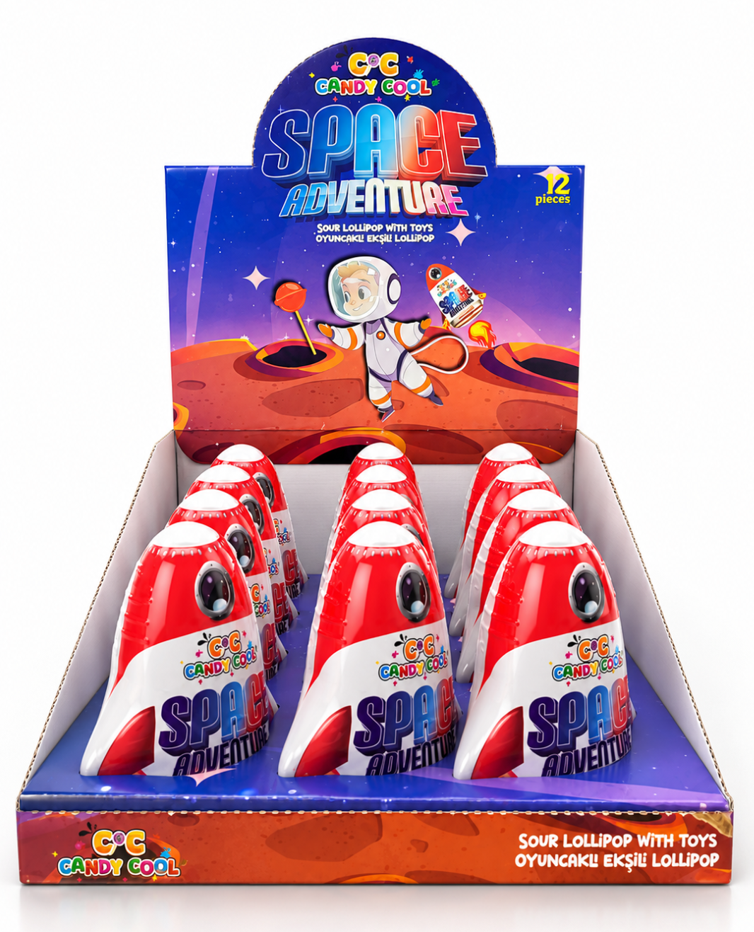 Bobbo Candy Space Adventure 12'li Lolipop