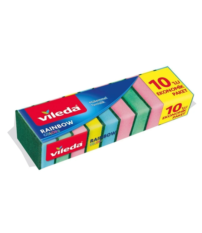 Vileda 10'lu Rainbow Bulaşık Süngeri